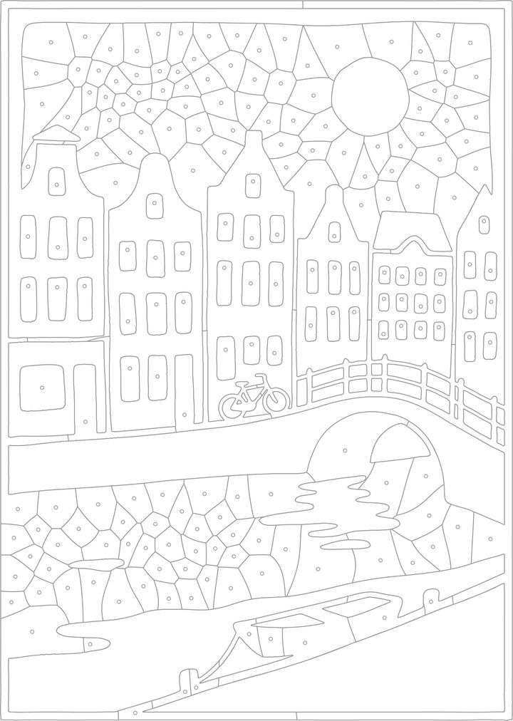 The Amsterdam page of World Landscapes, with its dots to fill